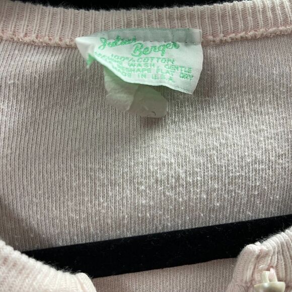 Vtg Julius Berger Girls Sweater Pale Pink Monogrammed with K Size M 10/12 - Picture 5 of 6